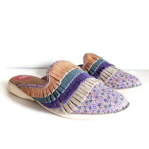 Rollie Nation Shoes 6 Purple Womens 37 Sage x Clare The Jolie Fringe Mule Sandal